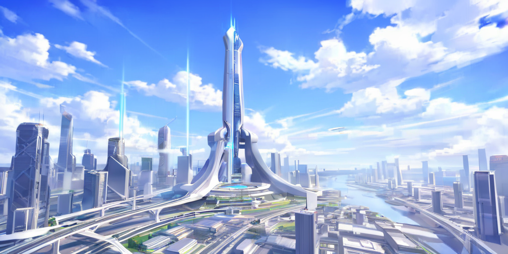 00023-1688183971-science fiction,outdoors,sky,day,cloud,blue sky,no humans,building,scenery,city,aircraft,cityscape,skyscraper.png